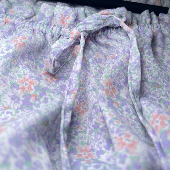 GU Lilac Floral Smocked Waist Long Sleeve Midi Dress M - Picture 5 of 8